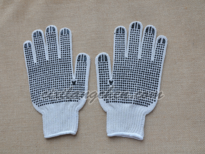 Poly/cotton PVC dotted glove 7CT-PVC-001